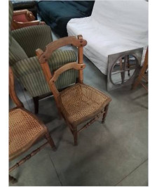 PAIRE DE CHAISES BOIS CANNÉ NAPOLÉON III 2 BARREAUX CHANTOURNÉS