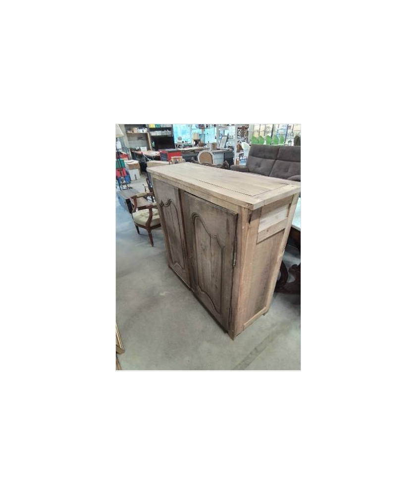 BUFFET BOIS NATUREL MOULURÉ 2 PORTES 