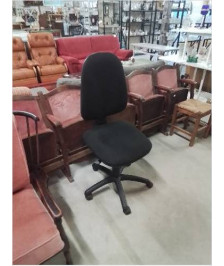 FAUTEUIL DE BUREAU A ROULETTES RÉSINE ET TISSU NOIR