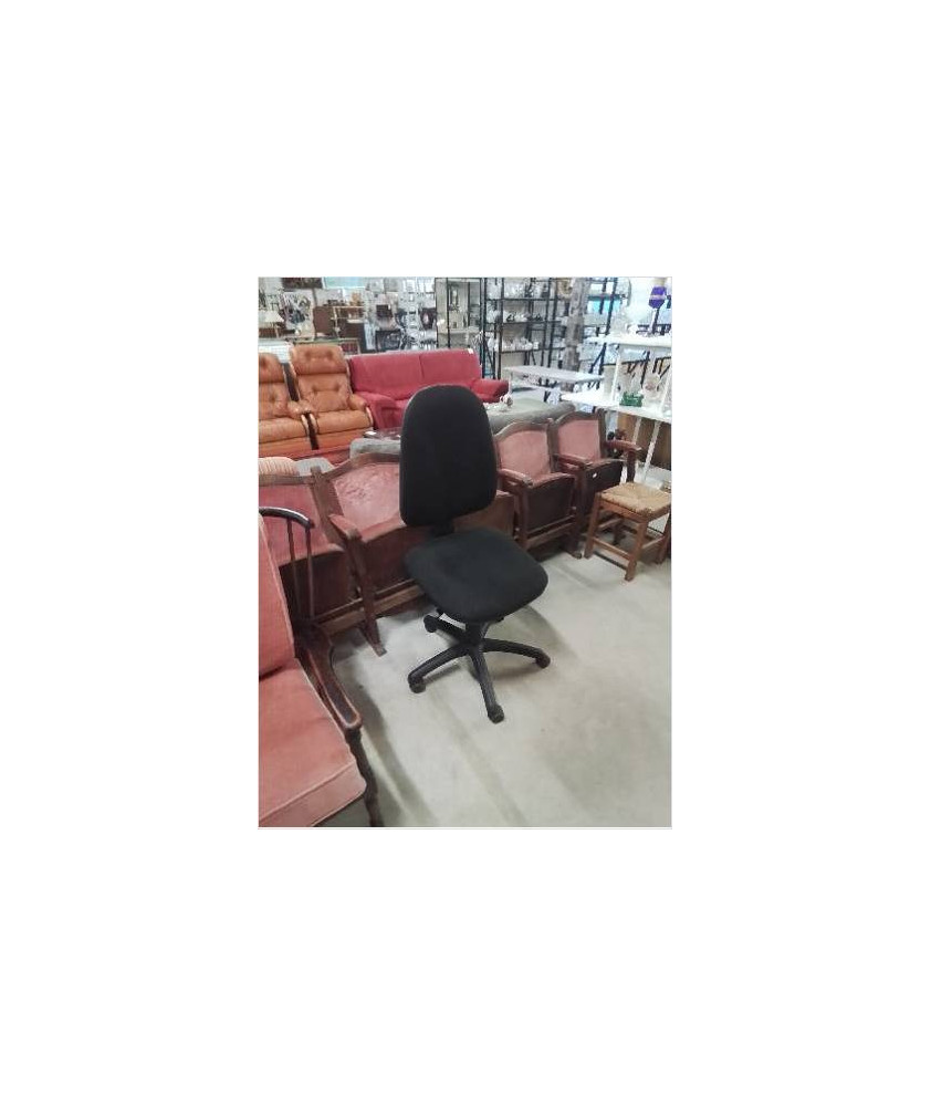 FAUTEUIL DE BUREAU A ROULETTES RÉSINE ET TISSU NOIR