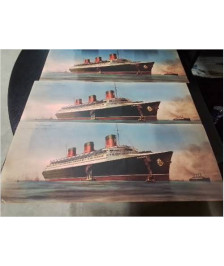 GRAVURE PAQUEBOT LA NORMANDIE CGT COMPOSITION DE ROBERT BLONDEL PEINTRE DE  MARINE EDITION COMBIER M