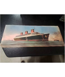 GRAVURE PAQUEBOT LA NORMANDIE CGT COMPOSITION DE ROBERT BLONDEL PEINTRE DE  MARINE EDITION COMBIER M