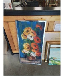 HUILE SUR TOILE BOUQUET DE FLEURS FAN