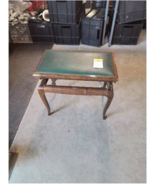 TABOURET DE PIANO BOIS ASSISE PU  VERT