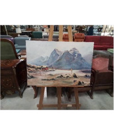 HUILE SUR TOILE RAFT SUND NORVEGE JACQUES GRANDSERRE