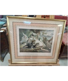 LITHOGRAPHIE  L ORAGE  XIXE JOSEPH FELON 1818 1896