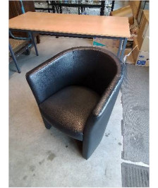 FAUTEUIL CLUB PU NOIR