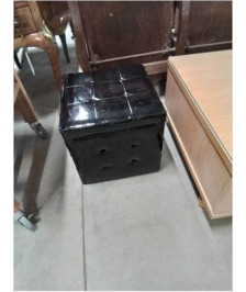 POUF COFFRE PU NOIR