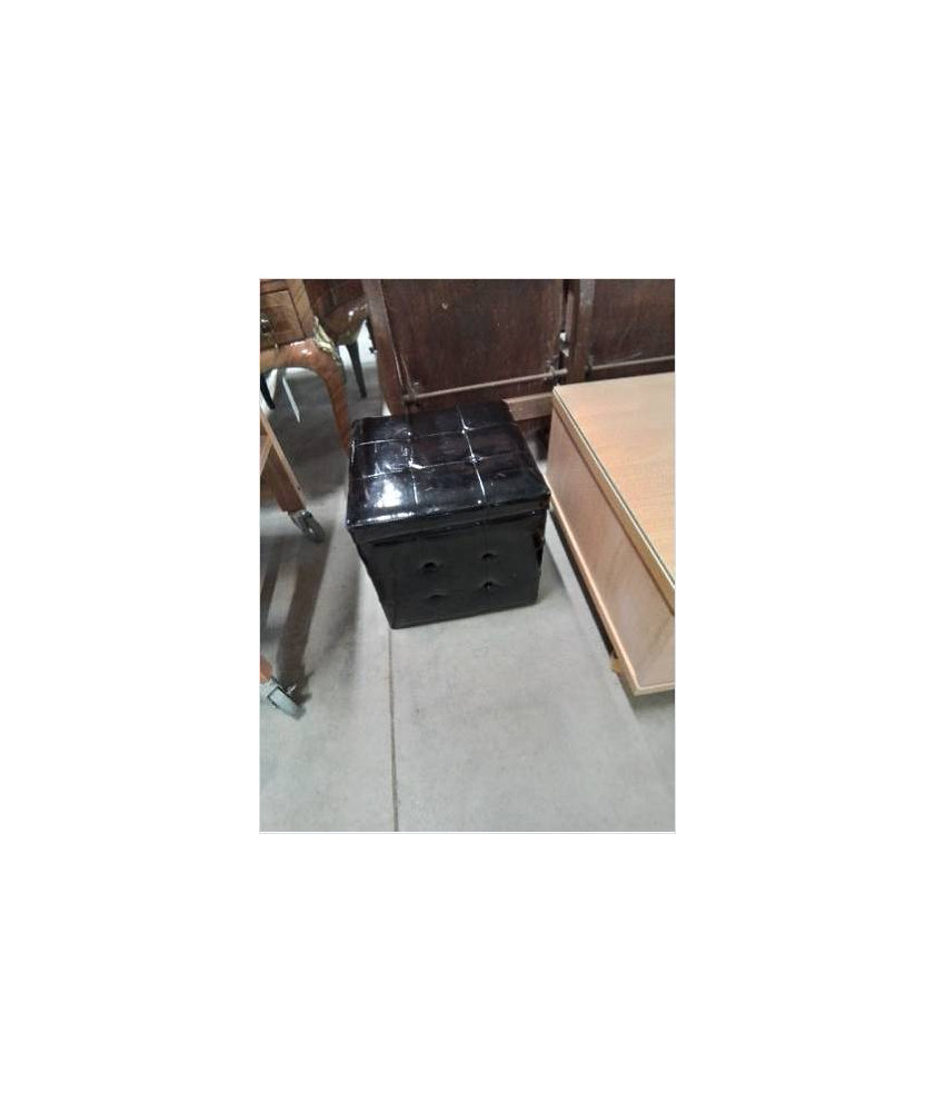 POUF COFFRE PU NOIR