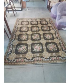 TAPIS LAINE OCRE MARRON A FLEURS 230X170
