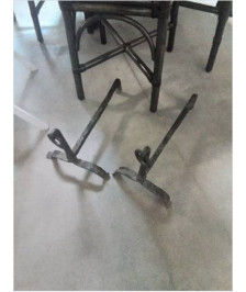 PAIRE DE CHENETS FER FORGÉ 