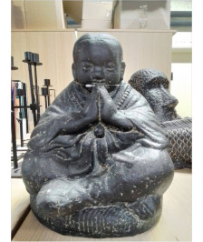 SEATED MONK 30CM CIMENT