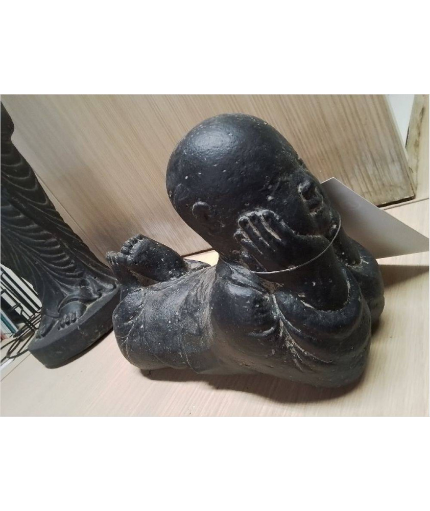 LYING MONK 27CM CIMENT