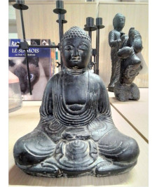 SEATED BUDDHA JAPAN 20CM CIMENT
