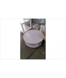 TABLE BASSE RONDE SUR ROULETTES 