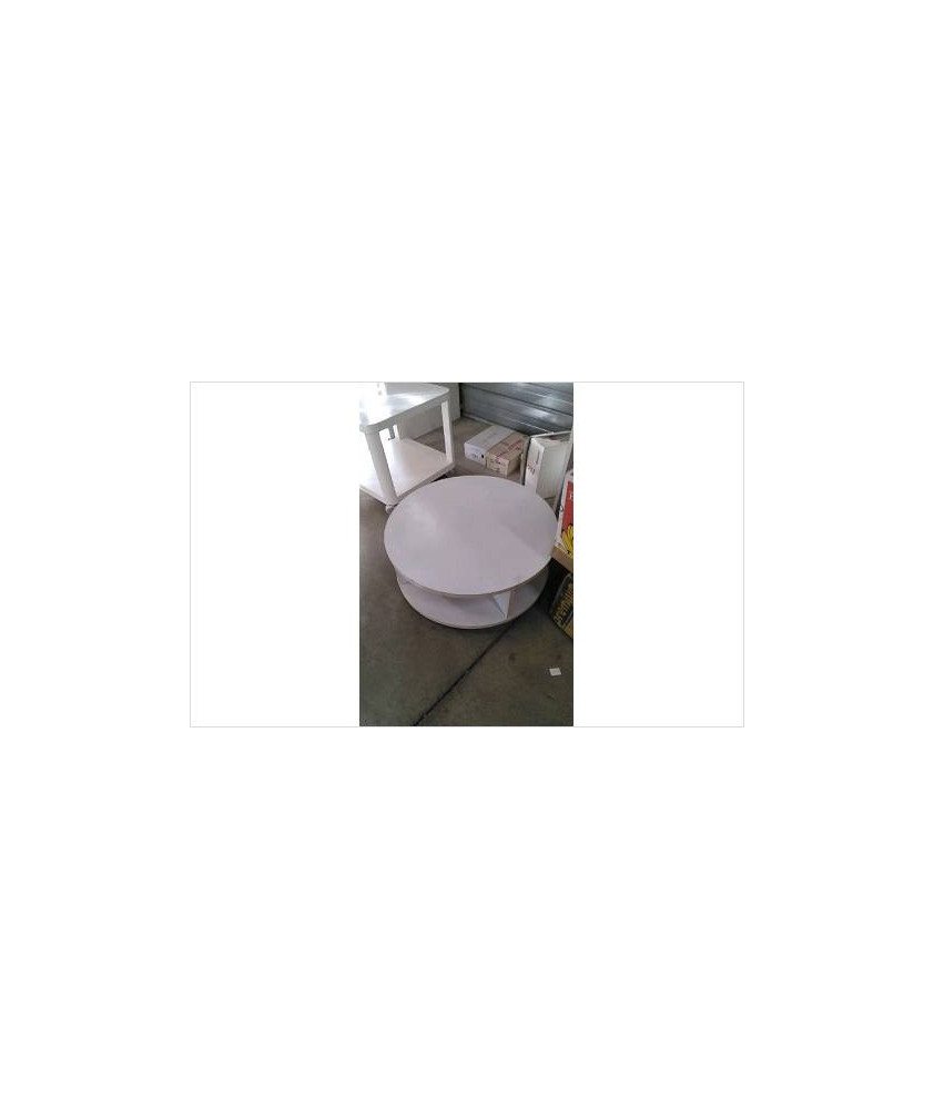 TABLE BASSE RONDE SUR ROULETTES 