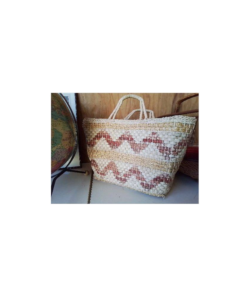 PANIER DE PLAGE EN RAFFIA