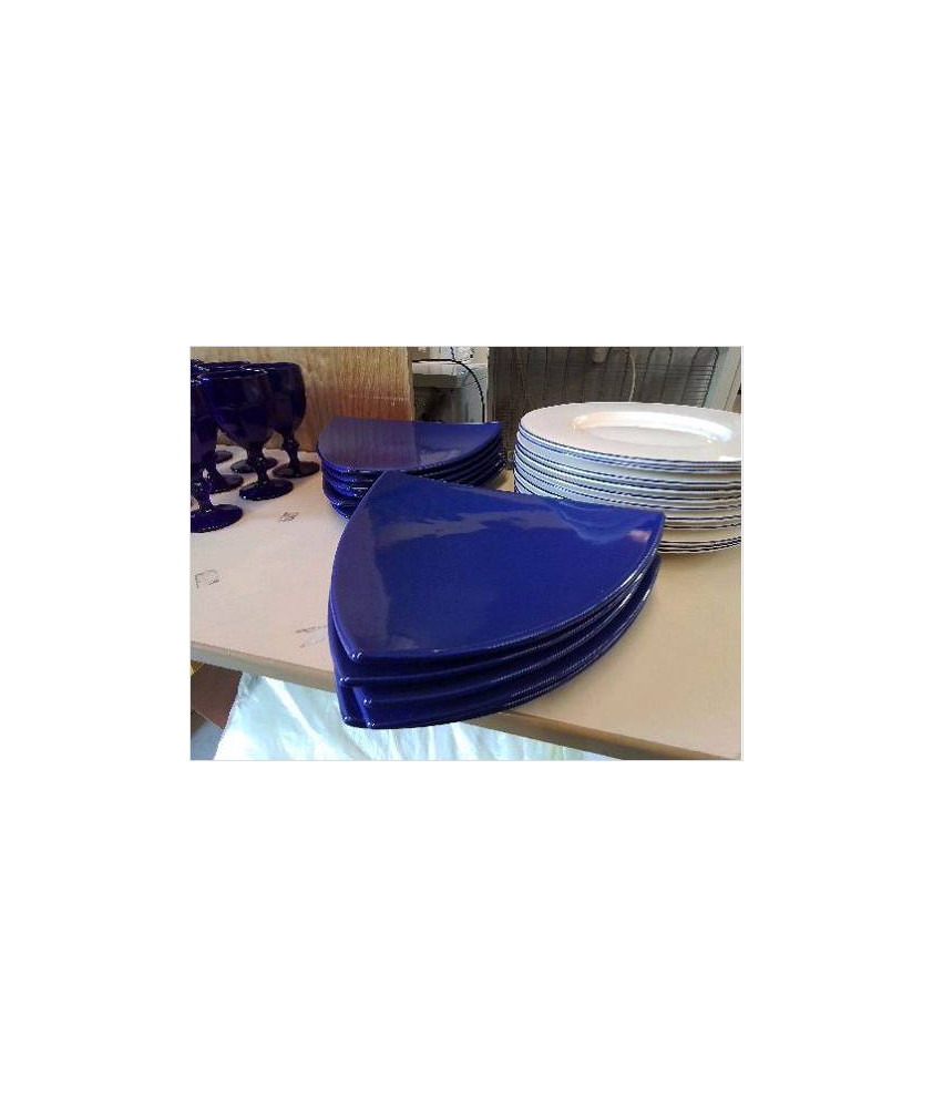 ASSIETTE TRIANGULAIRE BLEU