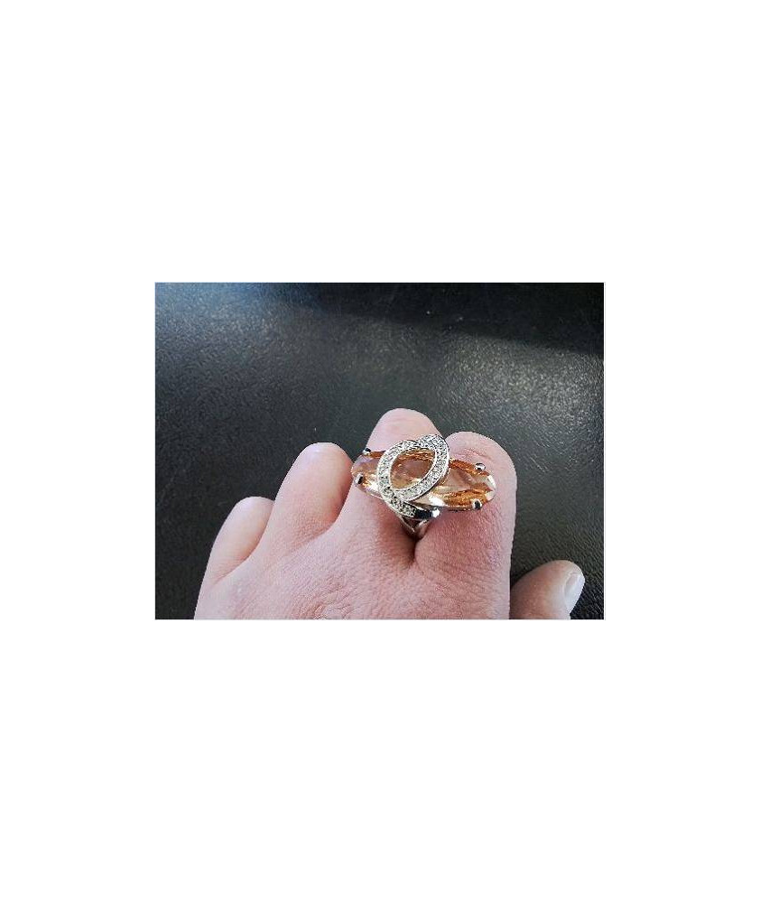 BAGUE CUIVRE ARGENTÉ OZ CITRINE SYNTH