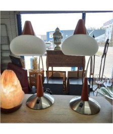 LAMPE A POSER VINTAGE BOIS METAL