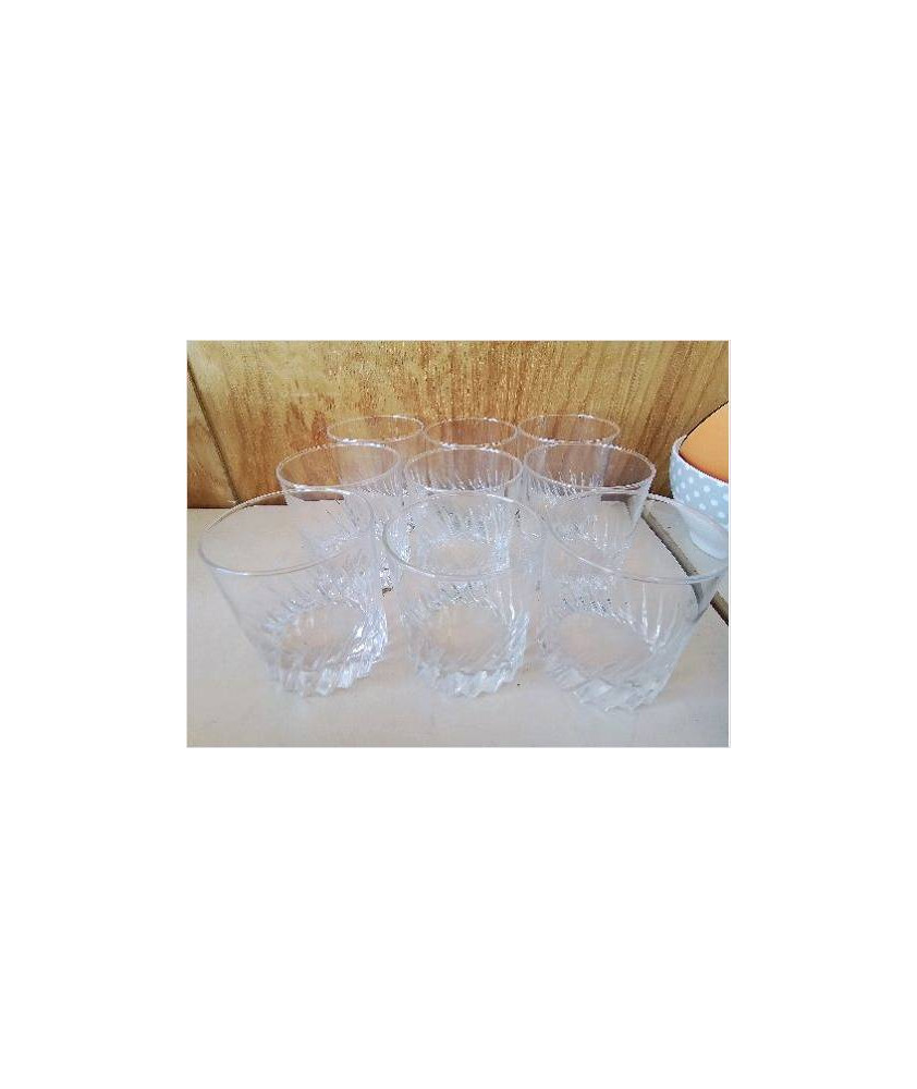 LOT DE 7 VERRES MOUTARDE