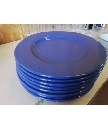 LOT DE 8 ASSIETTES BLEUES 