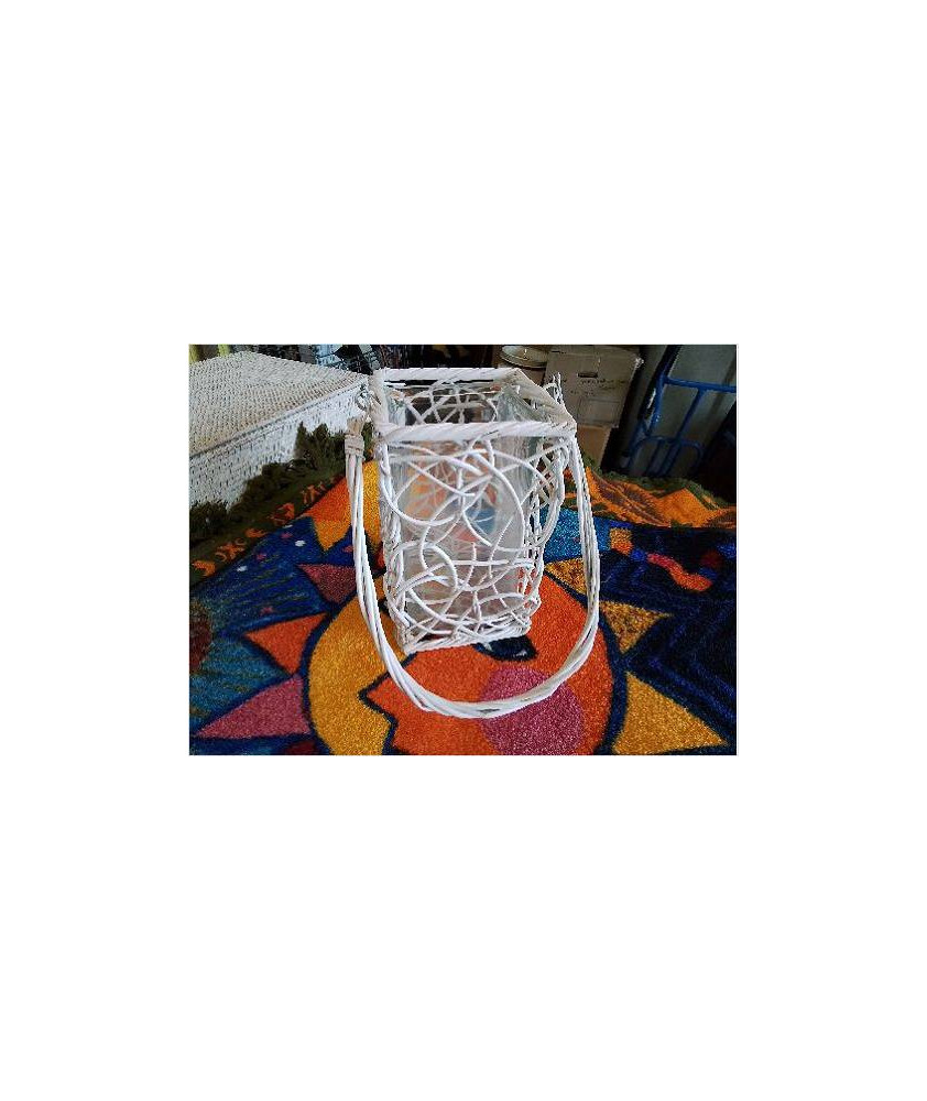 LANTERNE OSIER BLANC 