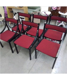 LOT DE 6 CHAISES SORMANI ROUGES EN L’ETAT