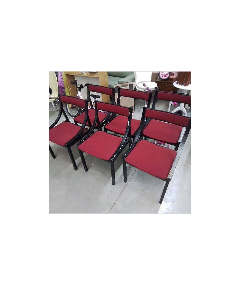 LOT DE 6 CHAISES SORMANI ROUGES EN L’ETAT