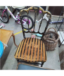 CHAISE TISSU JAUNE NOIR