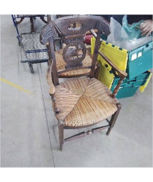 FAUTEUIL PAILLÉ SCULPTÉ 