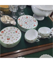 SERVICE A CAFÉ PORCELAINE DE LIMOGES FLEURI