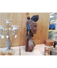 BUSTE DE FEMME AFRICAINE EN BOIS 