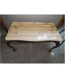 TABLE BASSE LAITON ET MARBRE