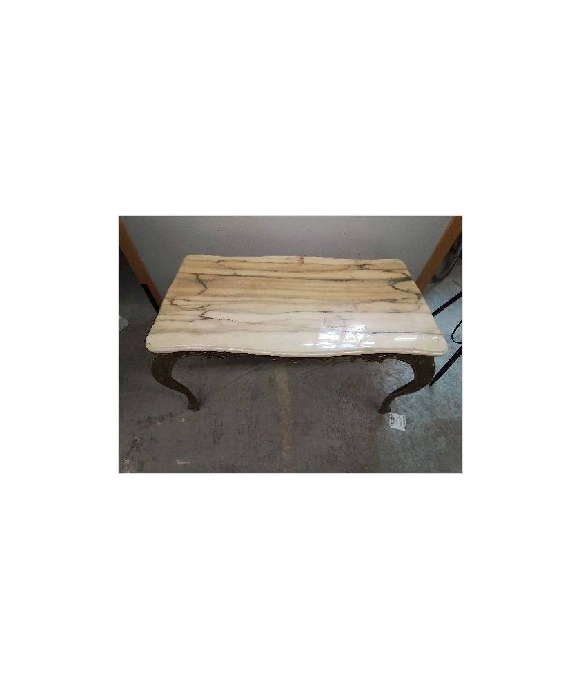 TABLE BASSE LAITON ET MARBRE