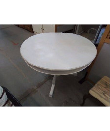 TABLE RONDE PIED CENTRALE BLANCHE