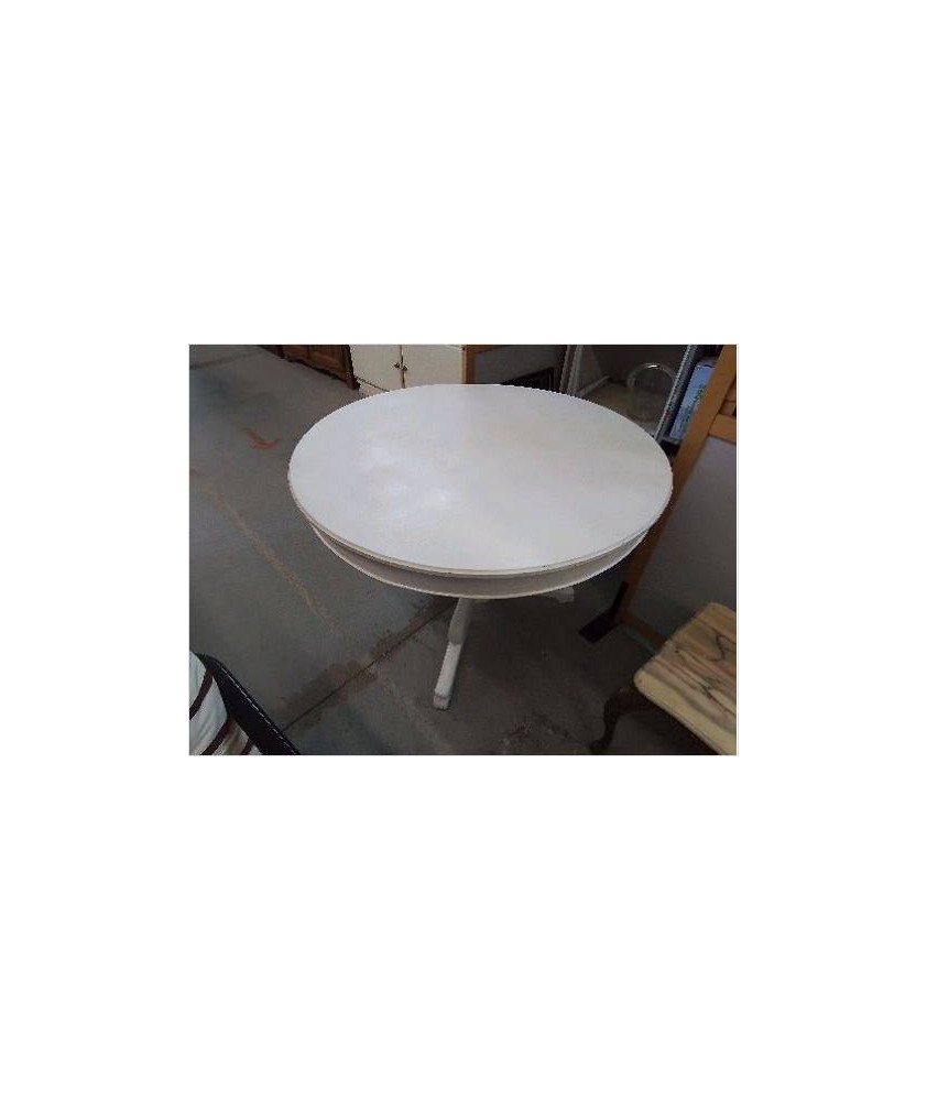 TABLE RONDE PIED CENTRALE BLANCHE