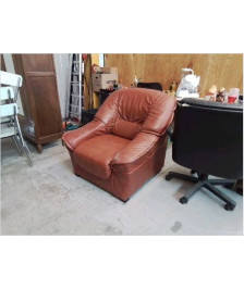 FAUTEUIL CUIR CARAMEL