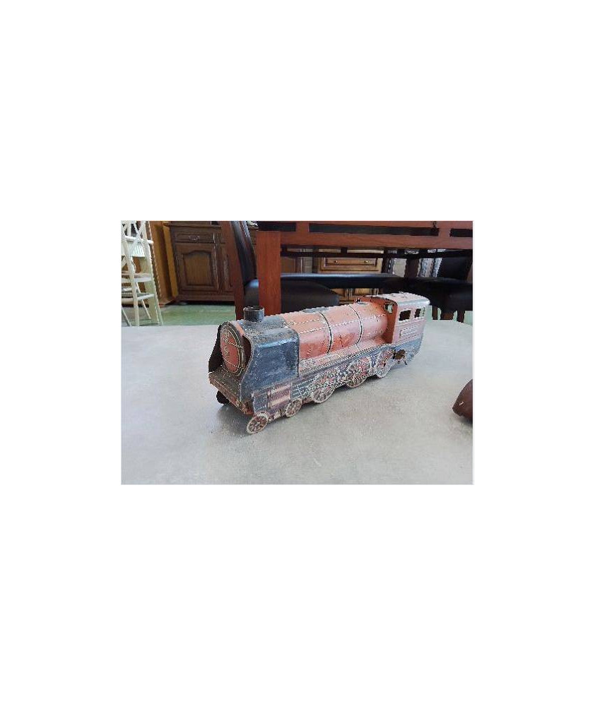 LOCOMOTIVE DE PLANCHER JOUET EN TOLE ANCIEN