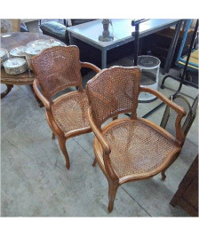 PAIRE FAUTEUILS CANNAGE 