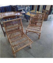 LOT 4 CHAISES ROTIN 