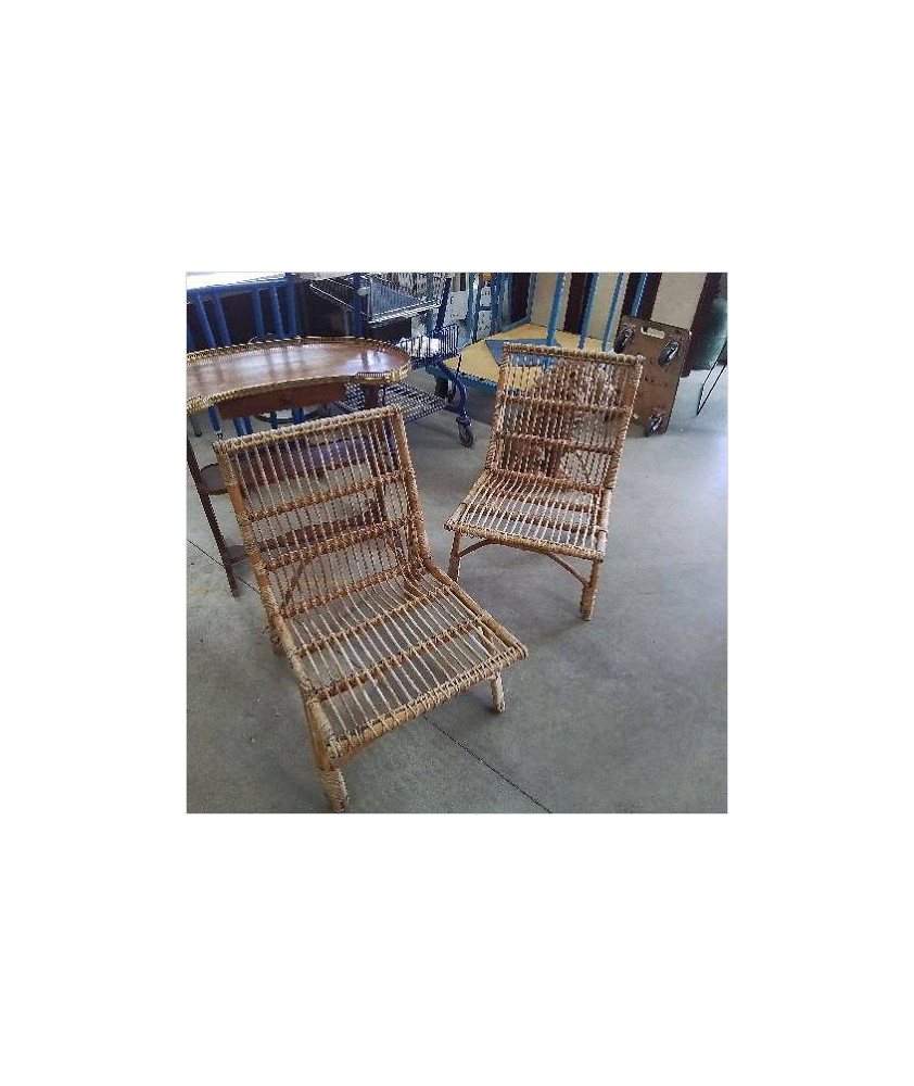LOT 4 CHAISES ROTIN 
