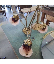 LUSTRE SIGNÉ P.LUCAS VERRE DU MARAIS