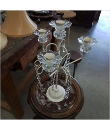 CHANDELIER BLANC PAMPILLES
