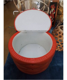 POUF COFFRE VINTAGE PU