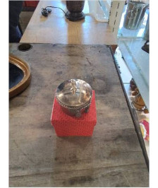 BOÎTE LANCEL MÉTAL ARGENTÉ 