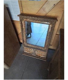 MIROIR RECTANGULAIRE DORE BOIS ET RESINE   STYLE EMPIRE