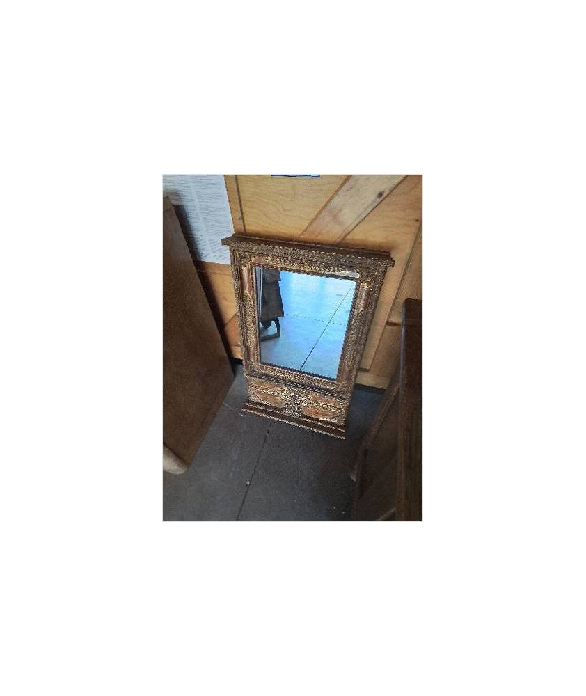 MIROIR RECTANGULAIRE DORE BOIS ET RESINE   STYLE EMPIRE