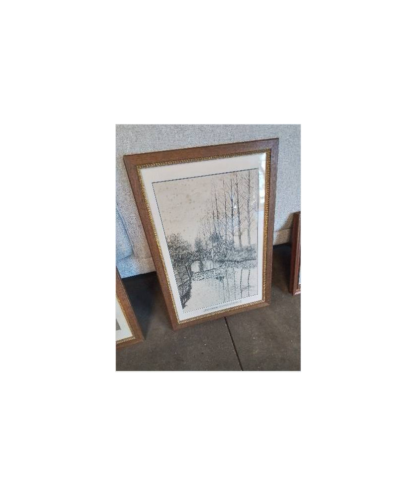 ENCRE MONTIVILLIERS PONT RUSTIQUE SUR LA LEZARDE J.DUCHEMIN