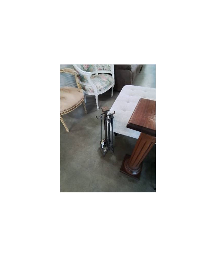 SERVITEUR DE CHEMINÉE FER FORGÉ 5 PIÈCES 